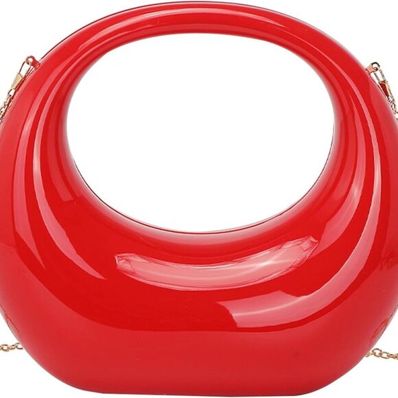 Handbags - Acrylic Clutch Purses for Women Evening Handbag Top-handle Moon Hobo Bag